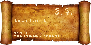 Baron Henrik névjegykártya